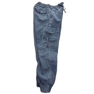 NSF Women's Johnny Cargo Pants Made in USA Grayish Blue Faded  100% Cotton XS